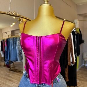 Pink coquette corset crop top